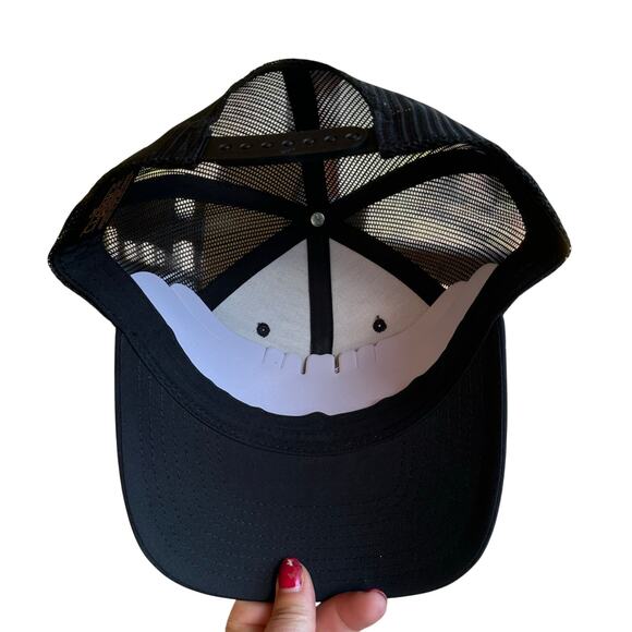 American Flag Patriotic Snap Back Hat Flat Bill Yupoong 5 Trucker Mesh Cap Dad - Picture 4 of 5